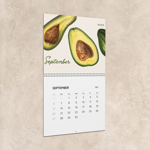 Botanical Fruit Wall Calendar 2026